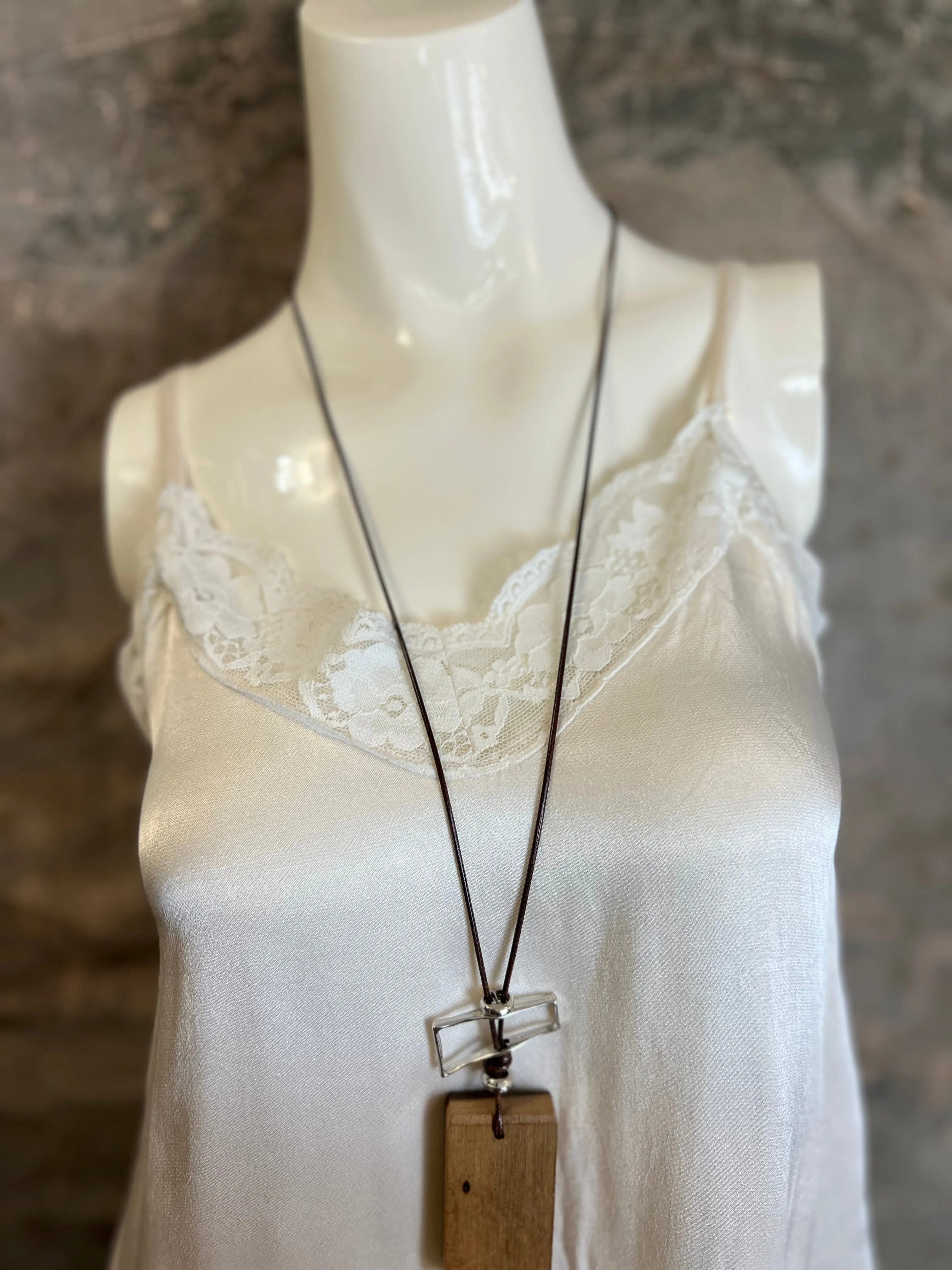 811173CY Satin Luna Tank w/Lace-Ivory