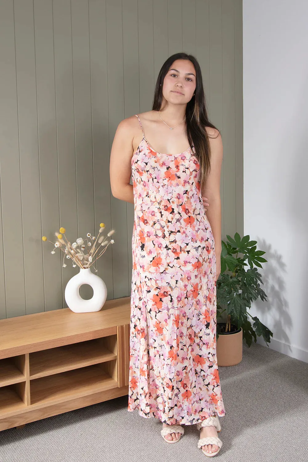 Aimee Silk Slip in Pansy
