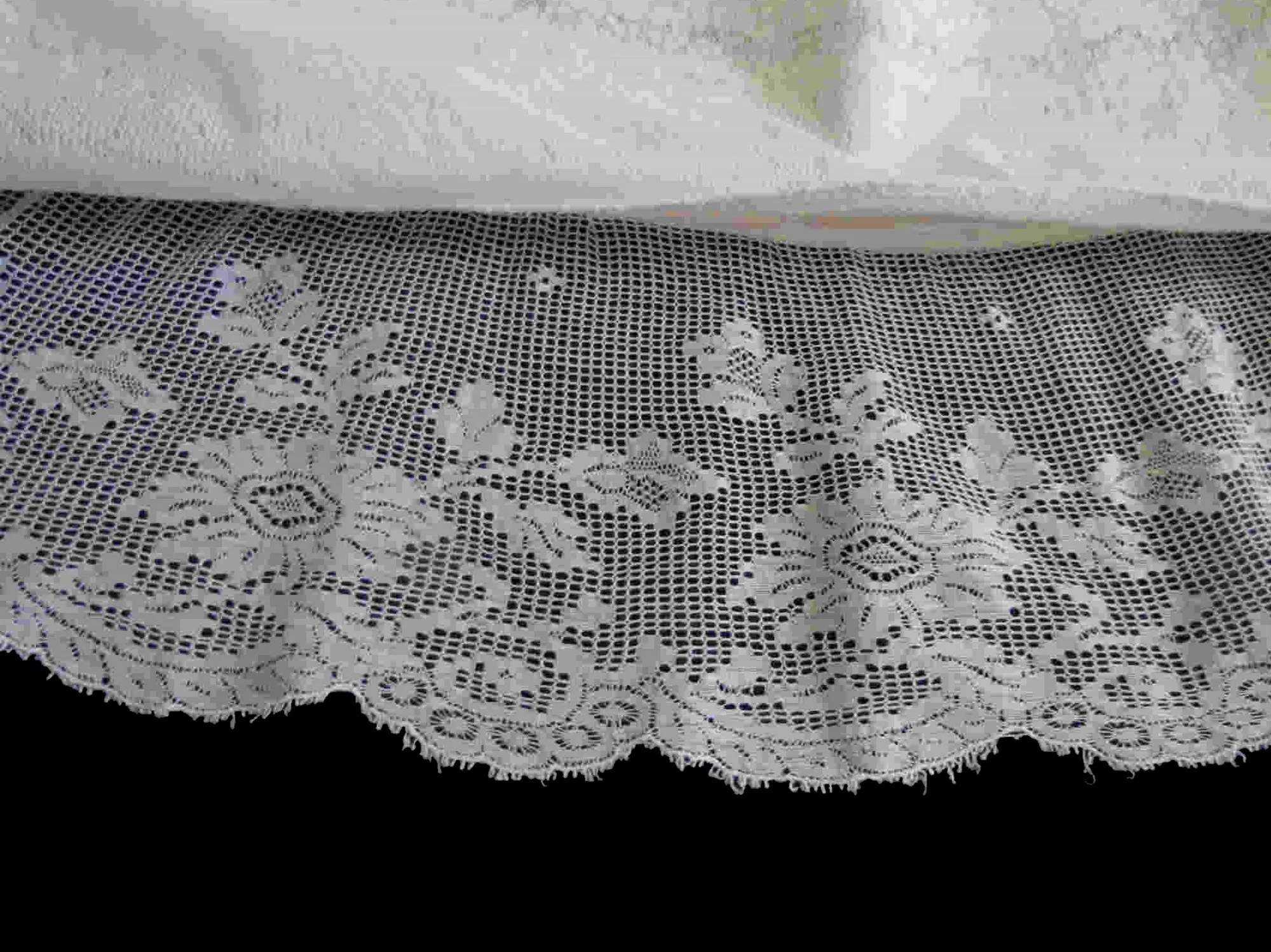 Antique Edwardian Petticoat Skirt With Lace - Hips 91 cm