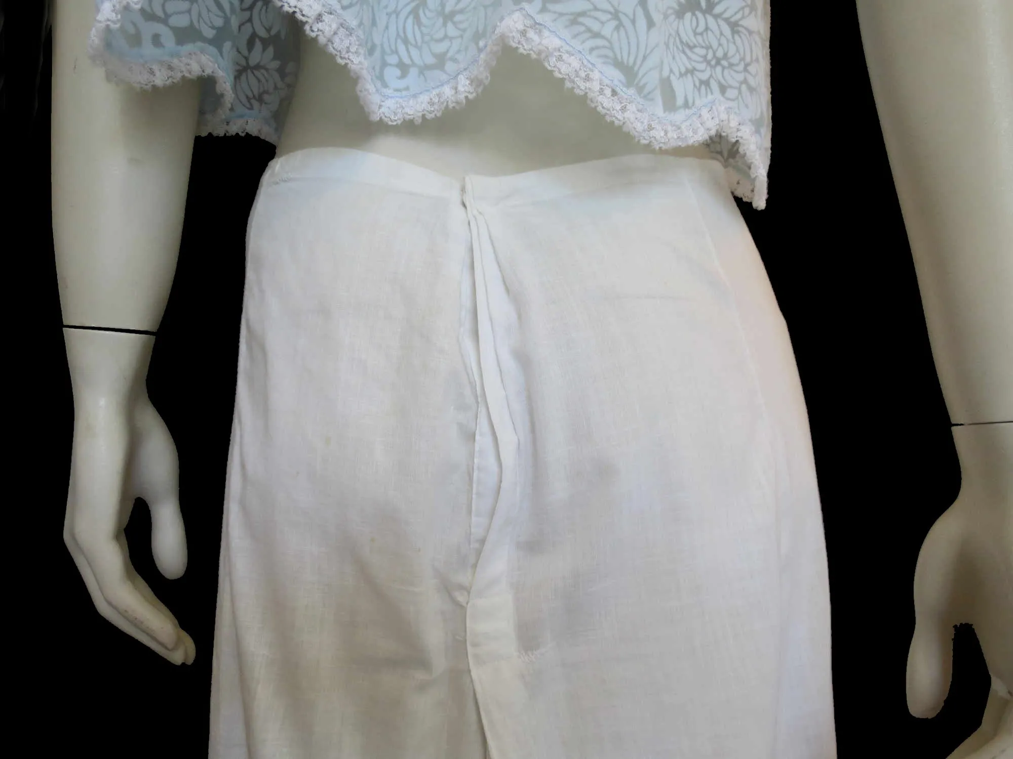 Antique Edwardian Petticoat Skirt With Lace - Hips 91 cm