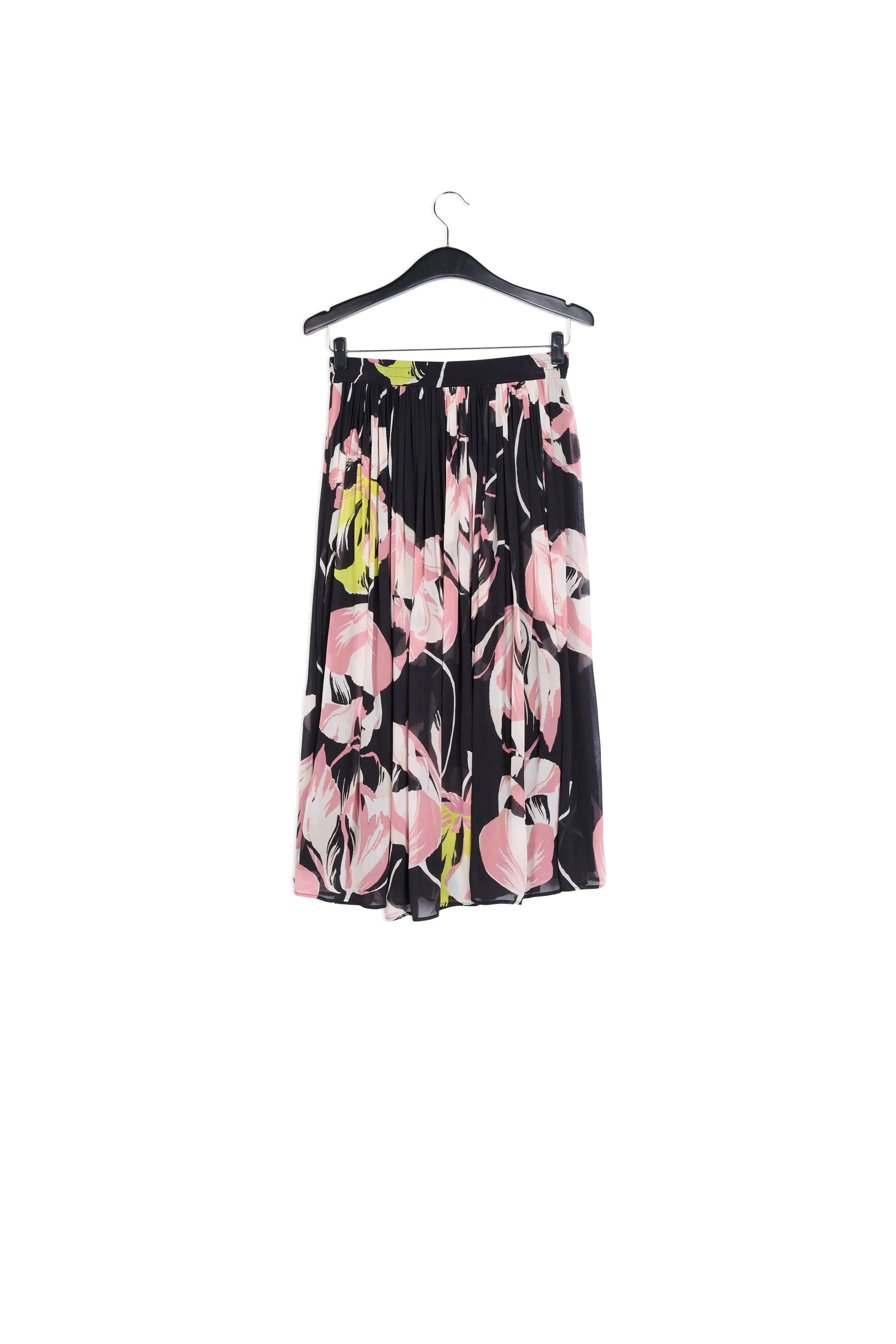 Black and off-white dotted maxi skirt