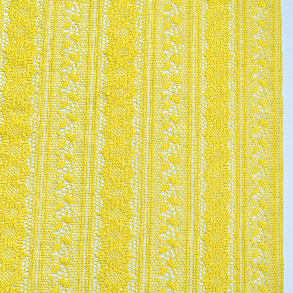 Canary Yellow Geometric Guipure Lace