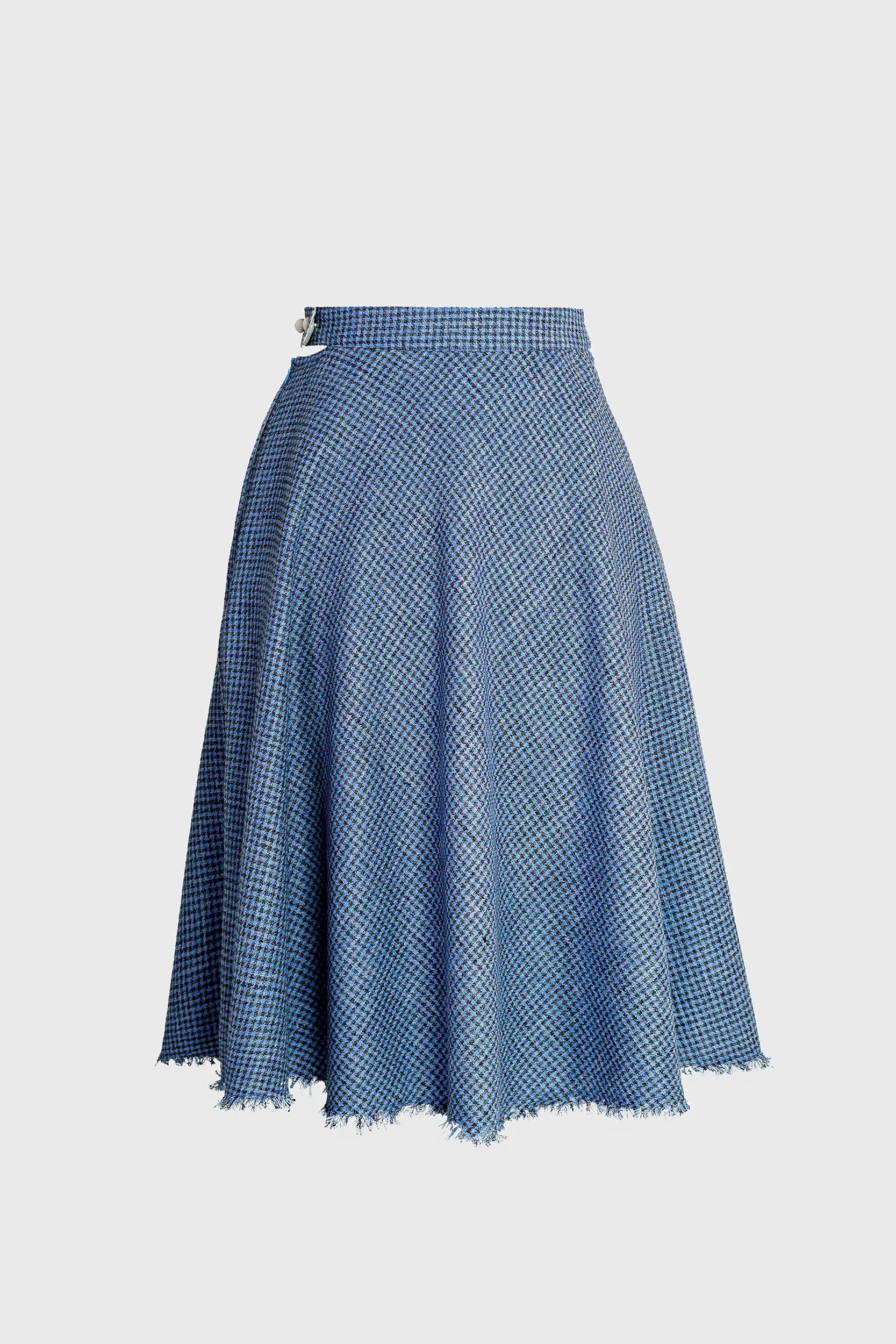 Circular Houndstooth Blue Skirt