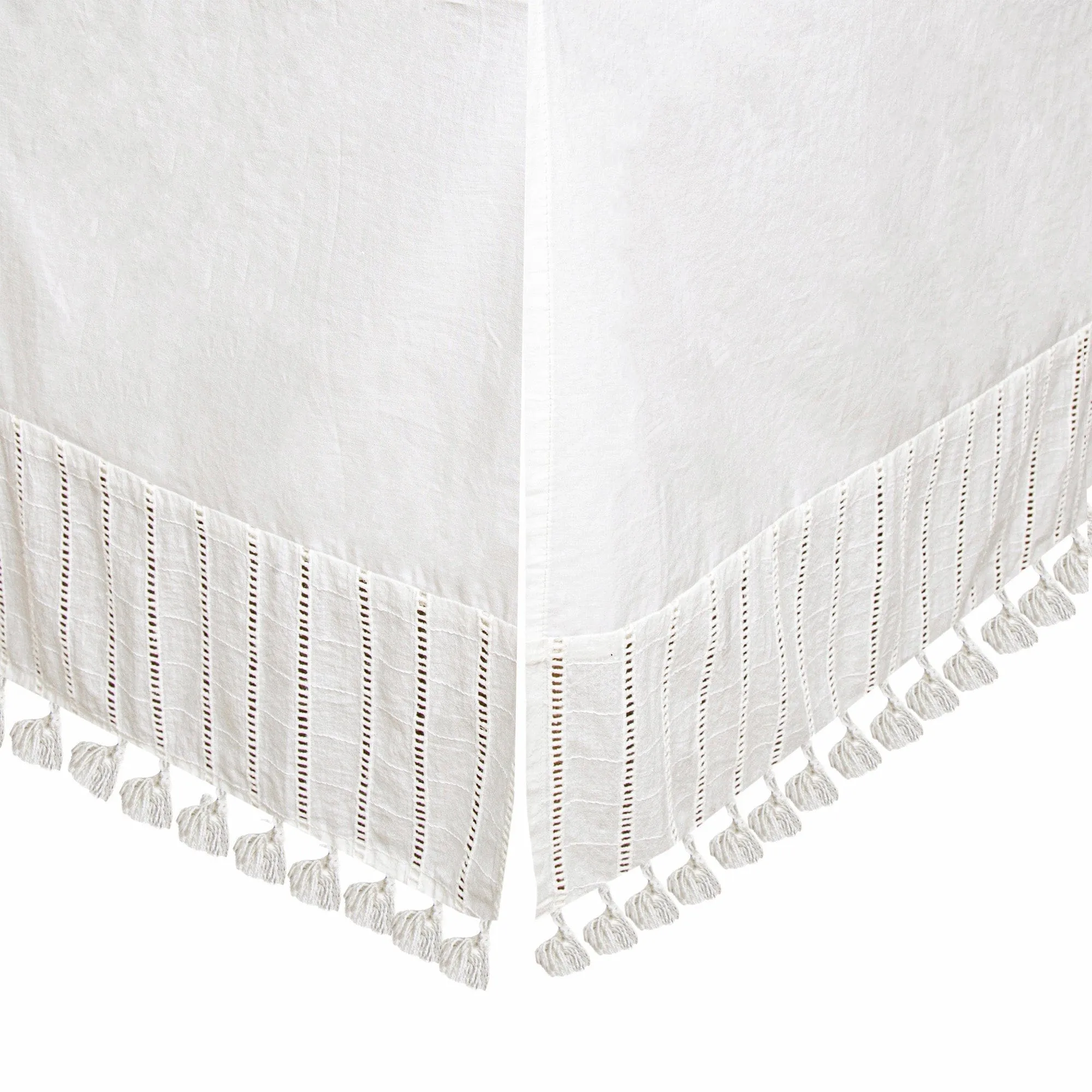 Crane Off-White Boho Bed Skirt