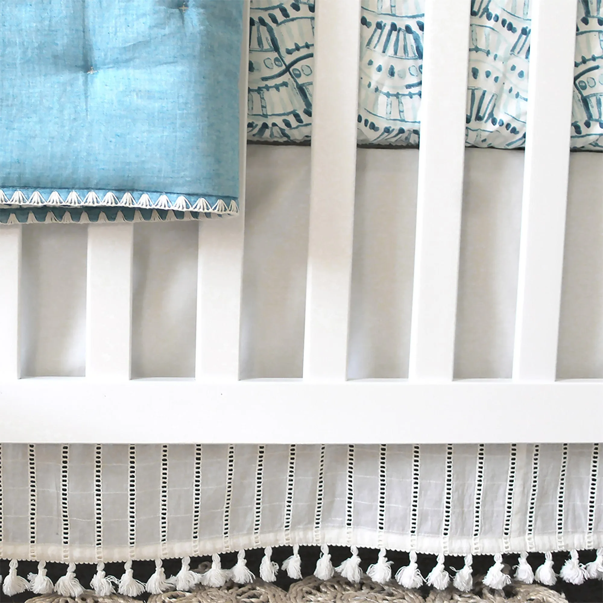 Crane Off-White Boho Bed Skirt
