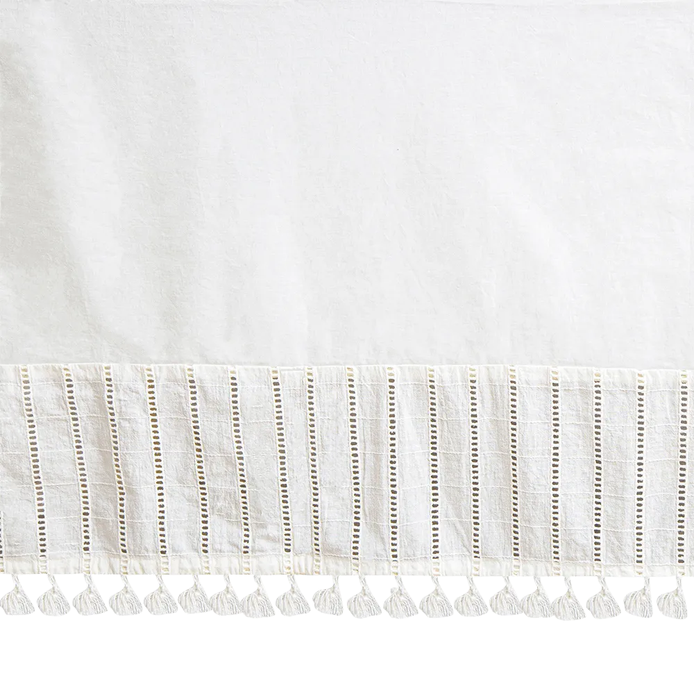Crane Off-White Boho Bed Skirt