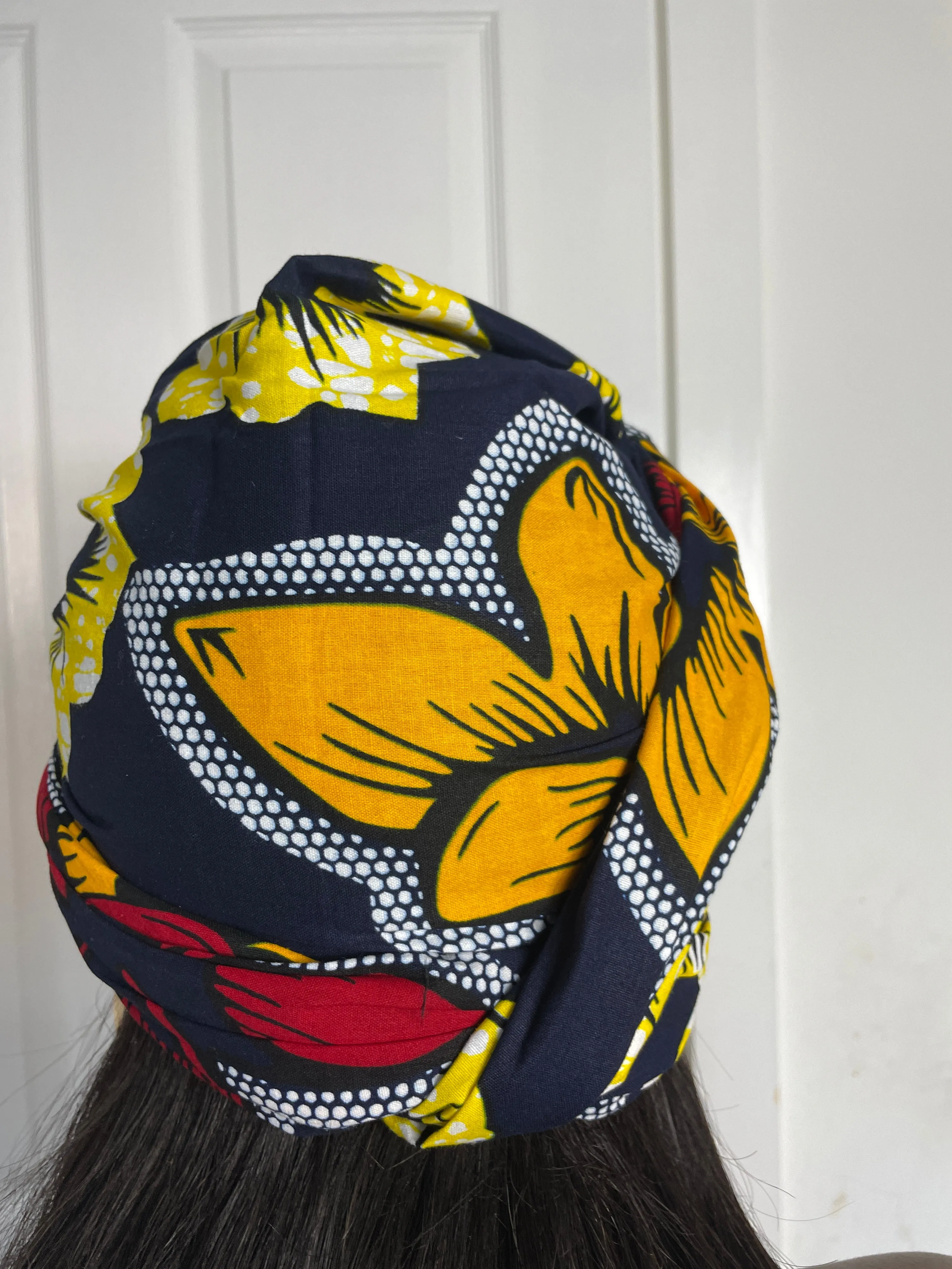 Debby Blue and Yellow Ankara Headwrap/Scarf