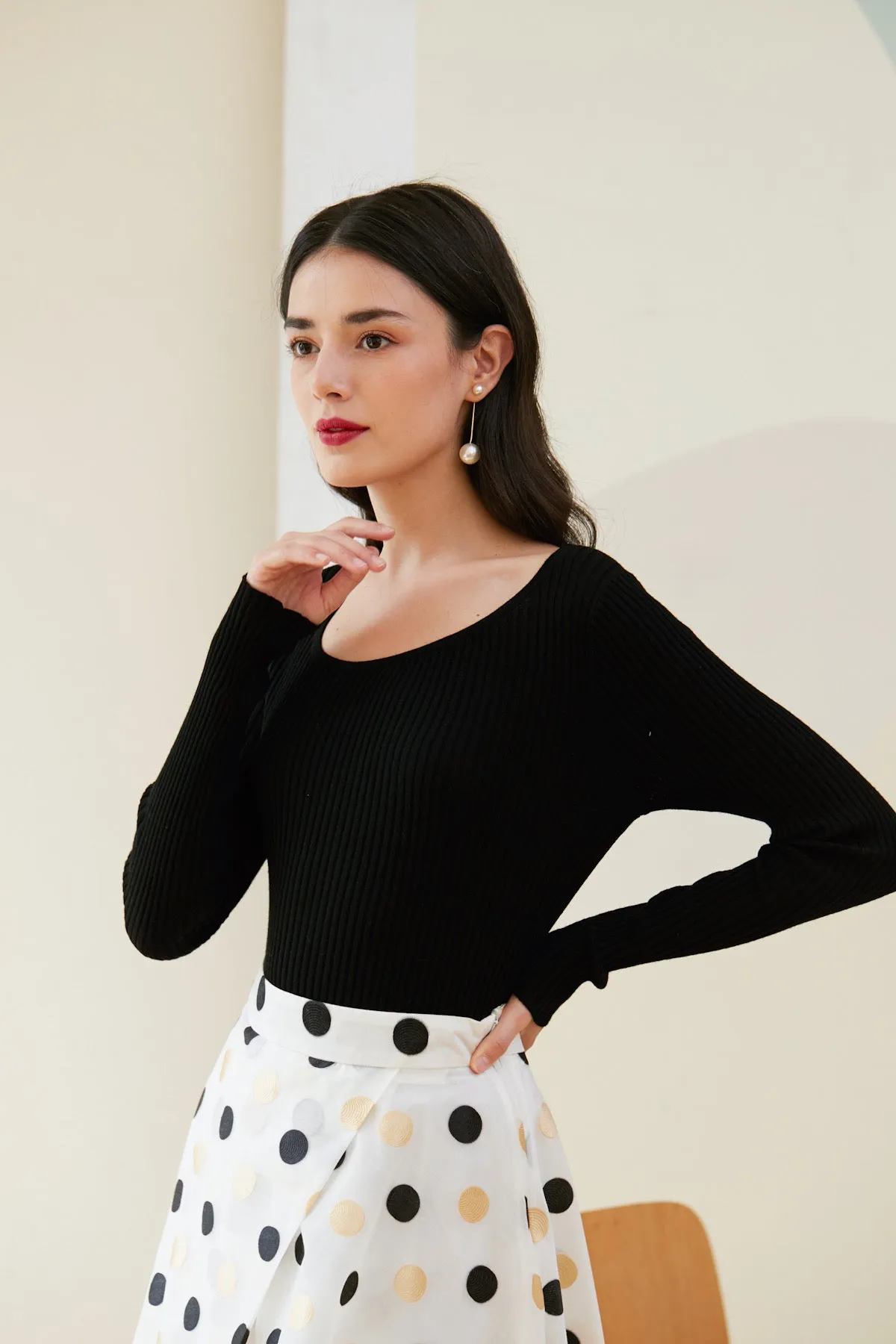 Elian Merino Wool Ribbed Sweater