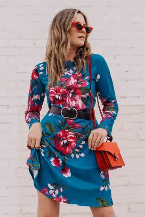 Floral Print Long Sleeve Dress