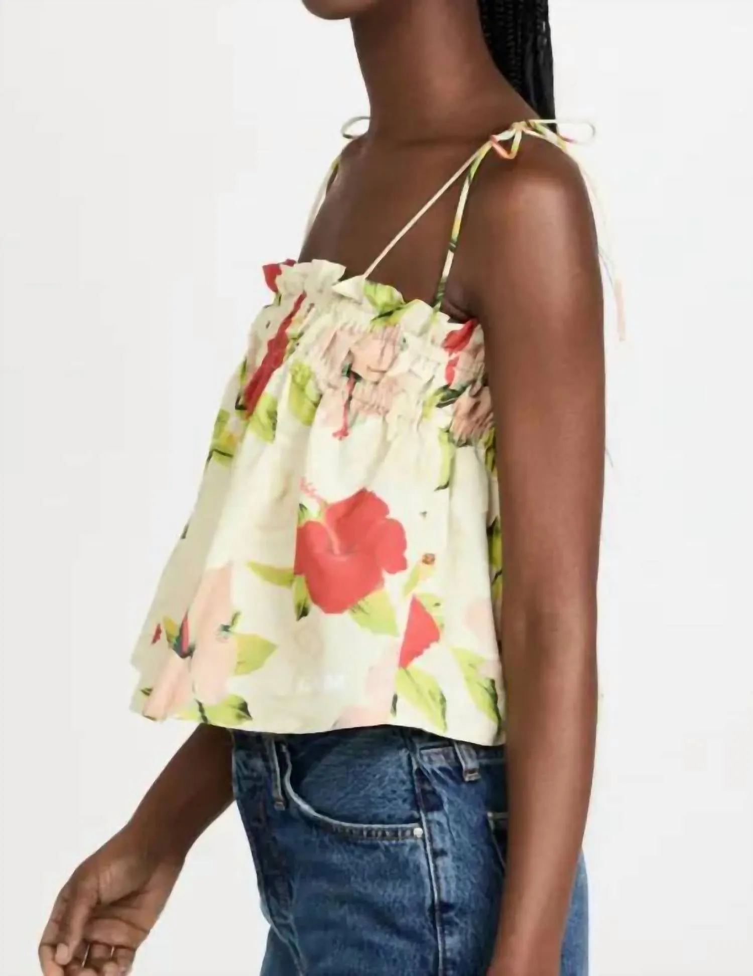 Floral Surfer Tie Top