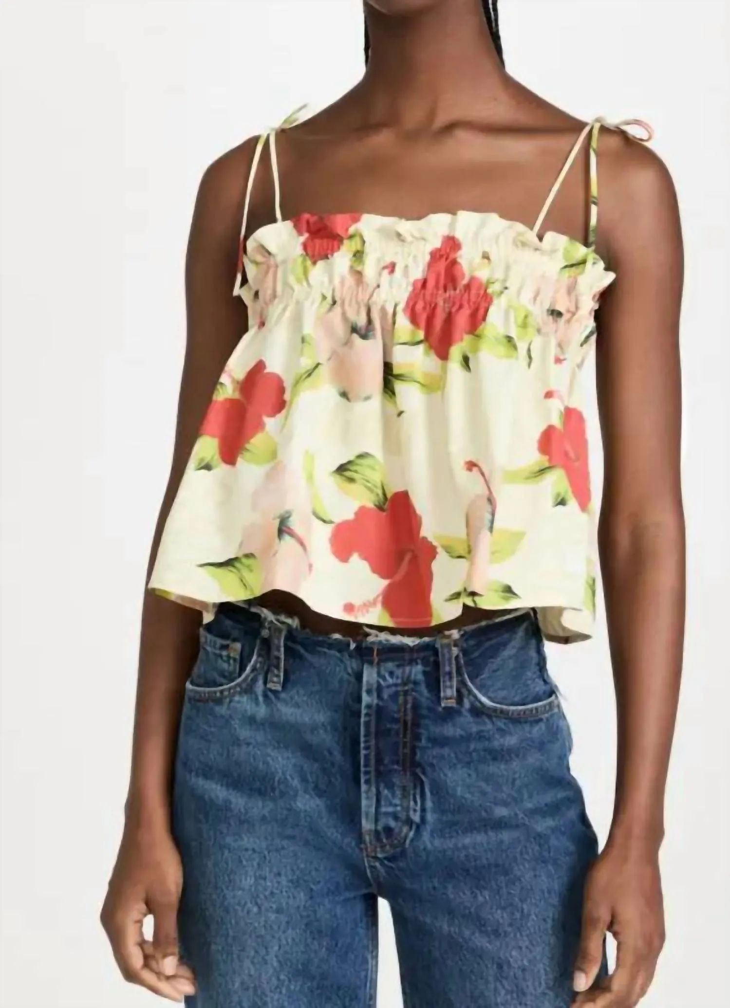 Floral Surfer Tie Top
