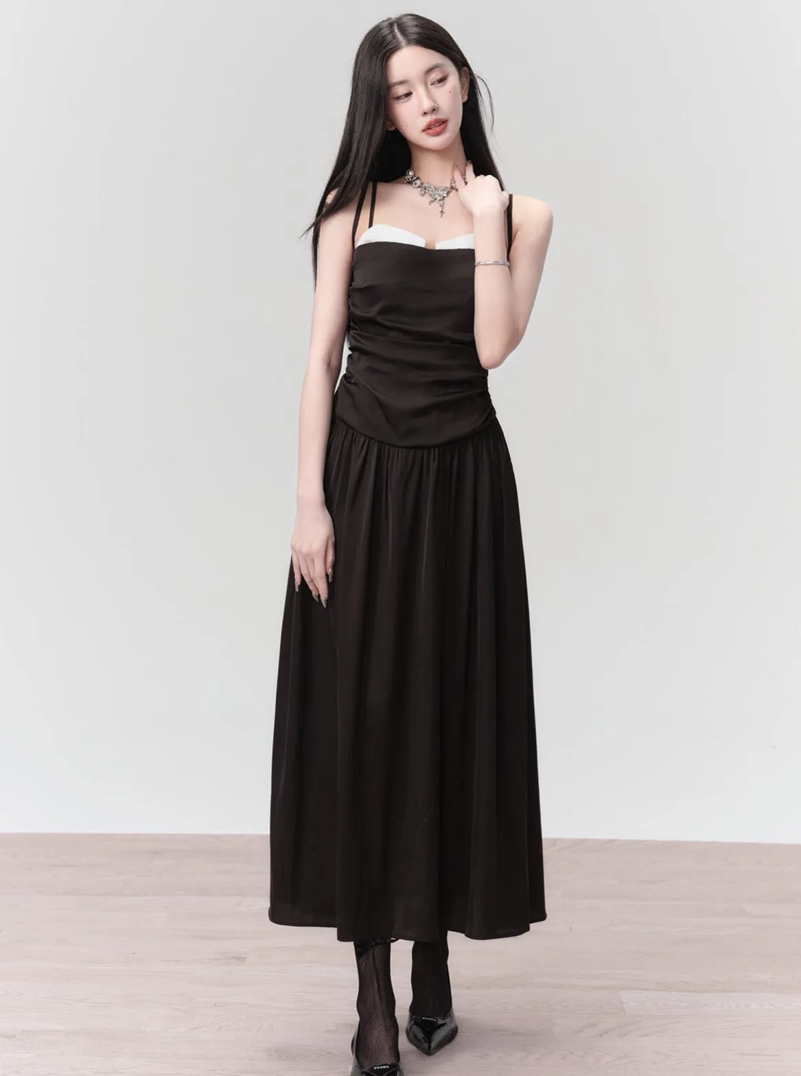 French Black Slip Dress