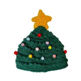 Hand-knit Christmas Tree Beanie