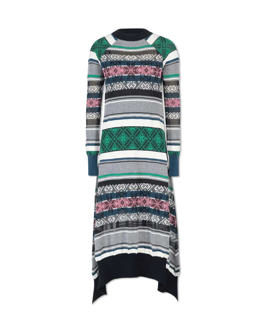 Jacquard Knit Sweater Dress