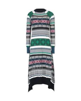 Jacquard Knit Sweater Dress