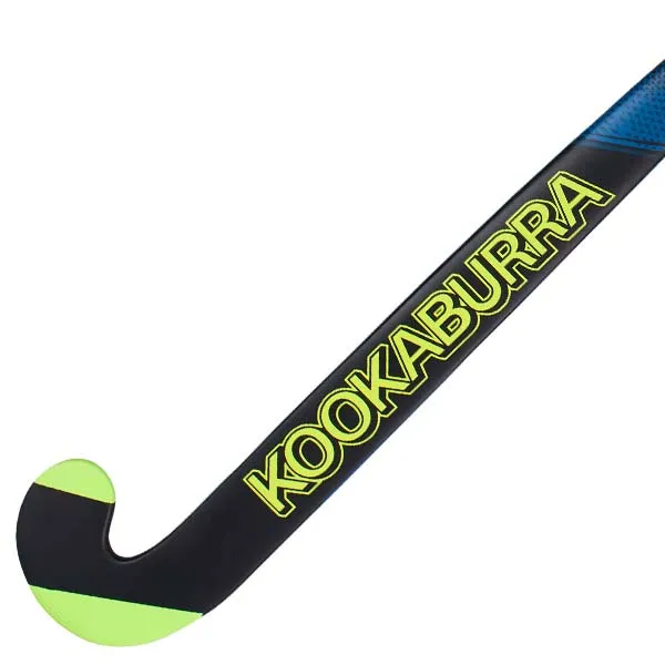 Kookaburra burst wooden hockey stick light black/green 34"