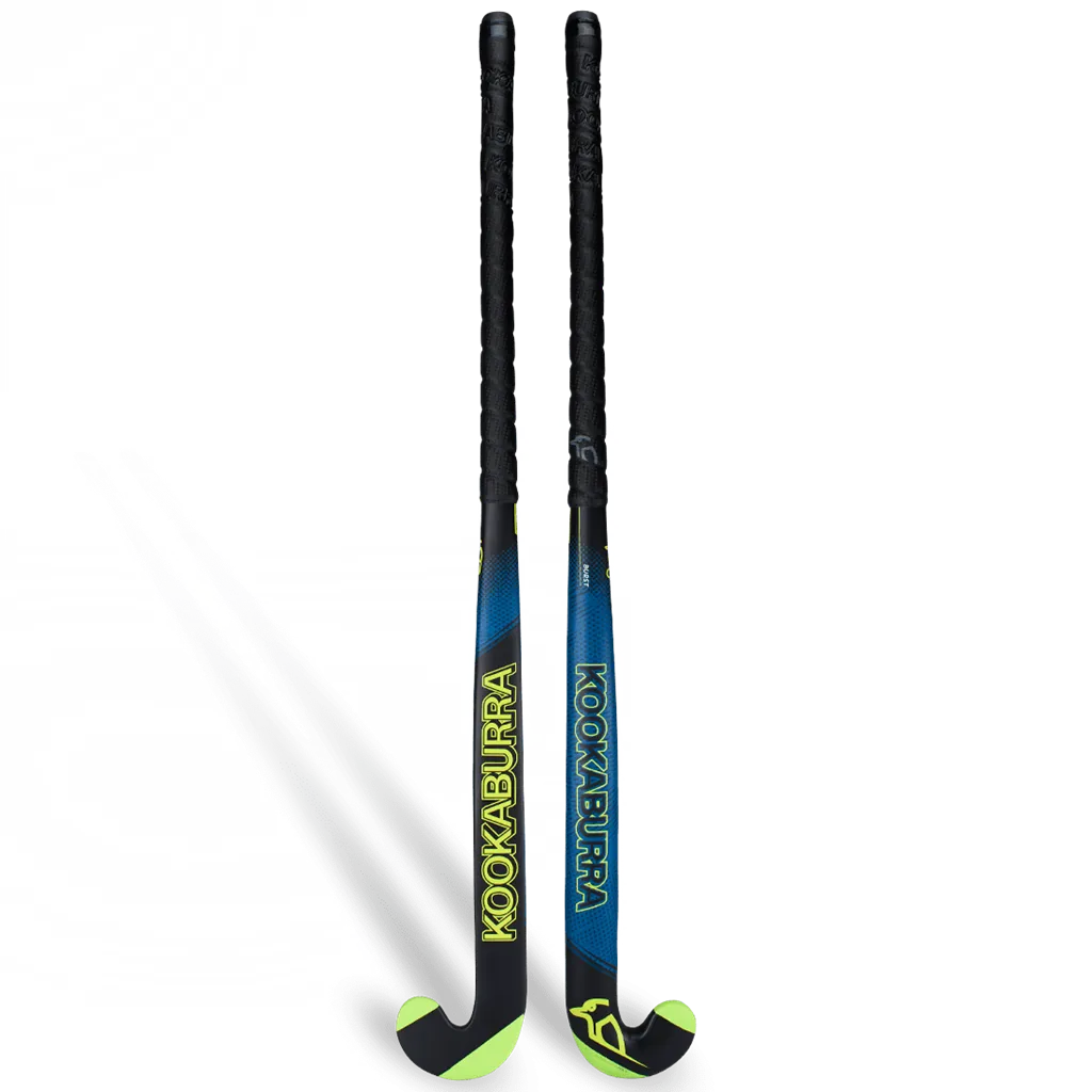 Kookaburra burst wooden hockey stick light black/green 34"