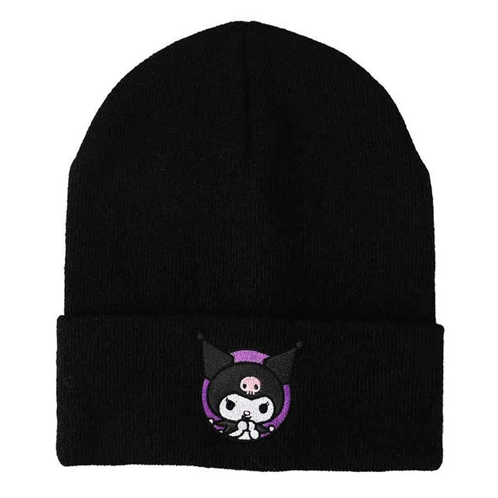 Kuromi Embroidered Cuff Beanie
