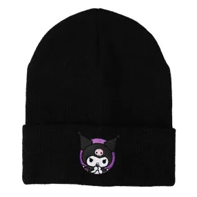 Kuromi Embroidered Cuff Beanie