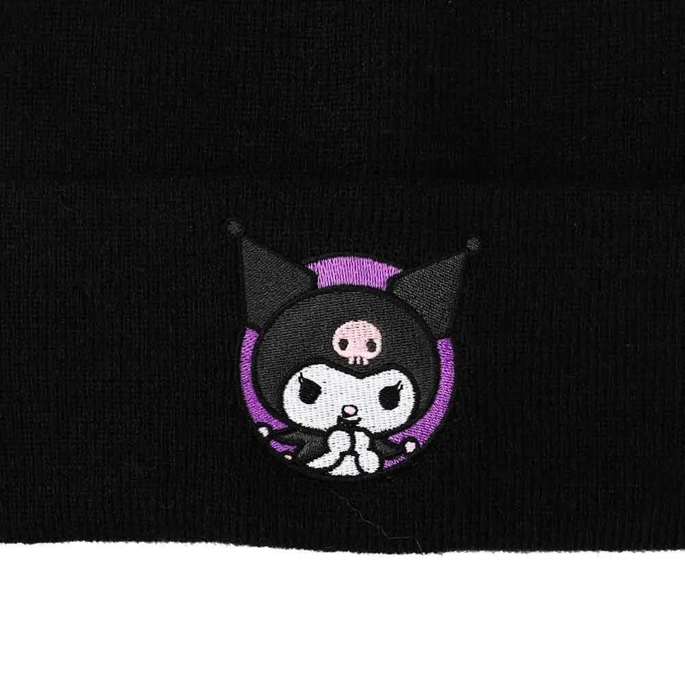 Kuromi Embroidered Cuff Beanie