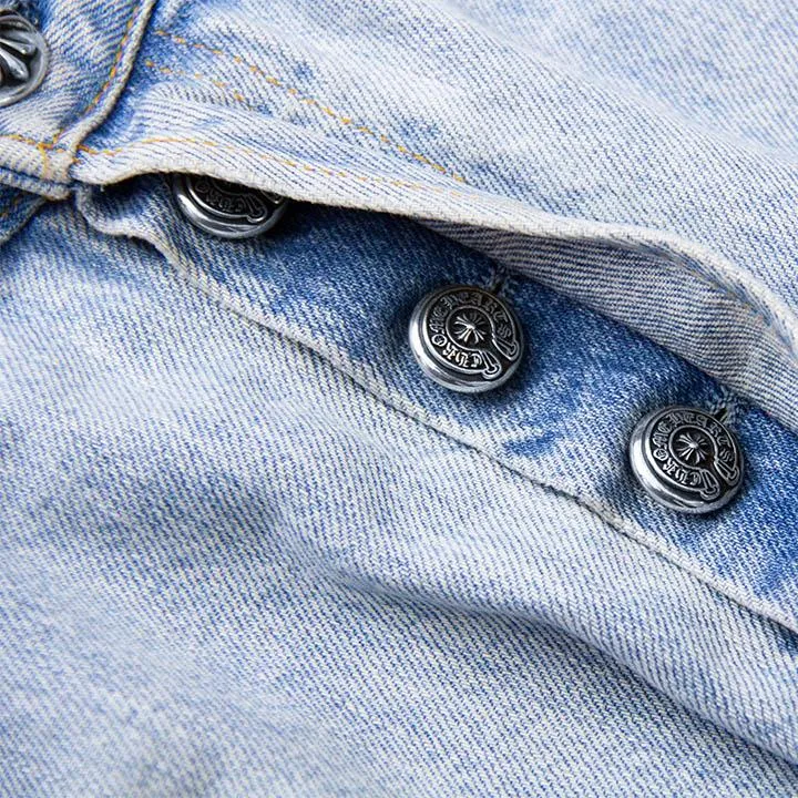 Leather Cross Patch Jeans