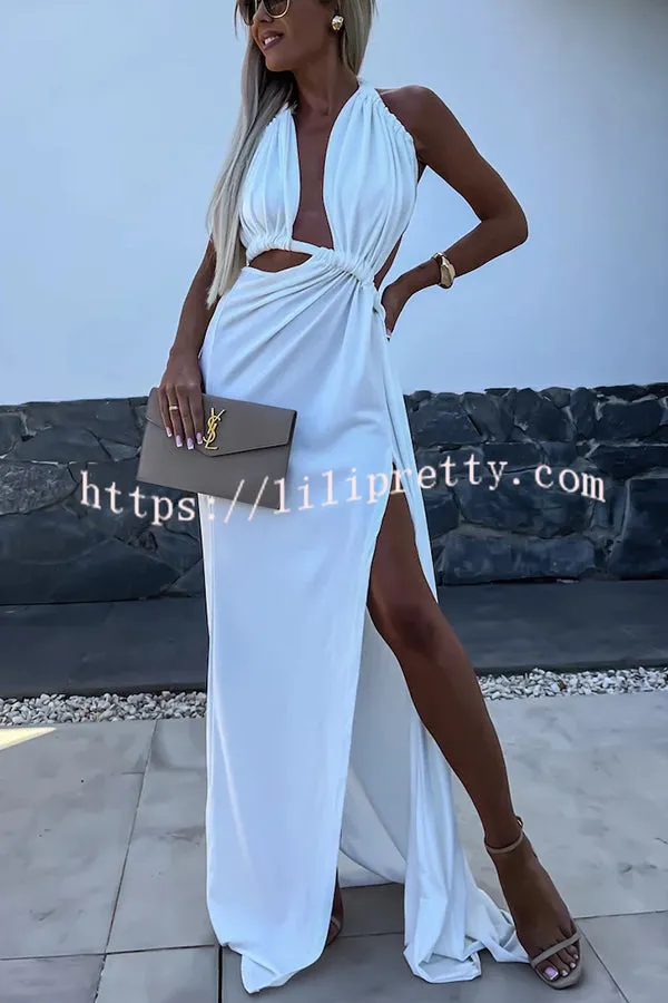 Like Venus Rope Twist Cutout Backless Slit Maxi Dress