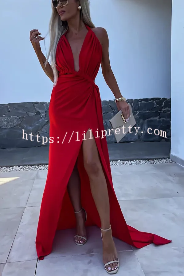 Like Venus Rope Twist Cutout Backless Slit Maxi Dress