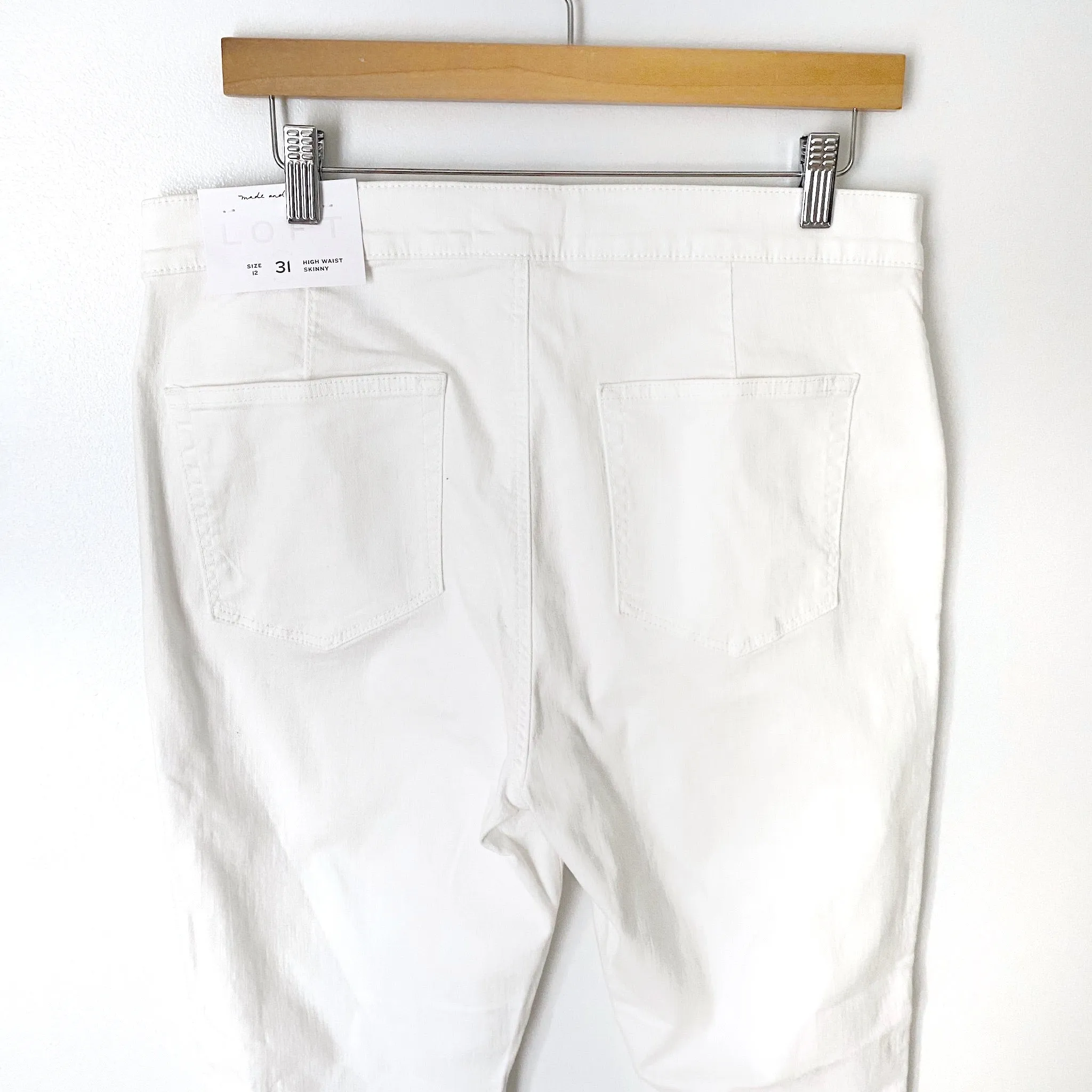 LOFT White High Waist Skinny Jeans NWT- Size 31/12 (Inseam 26.5")