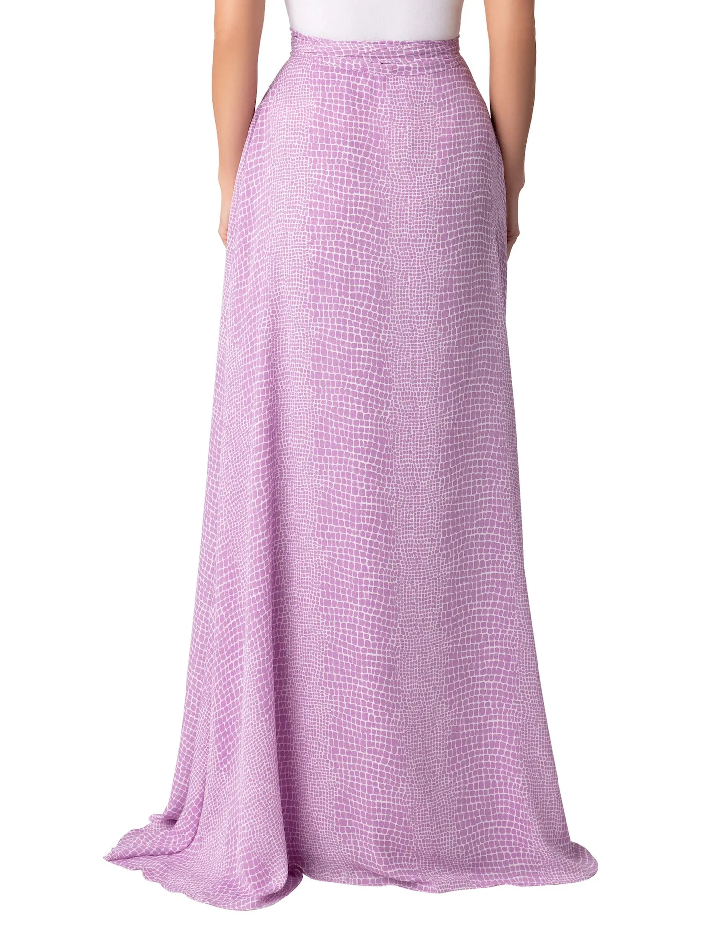 “Luciana” Lilac Wrap Maxi Skirt