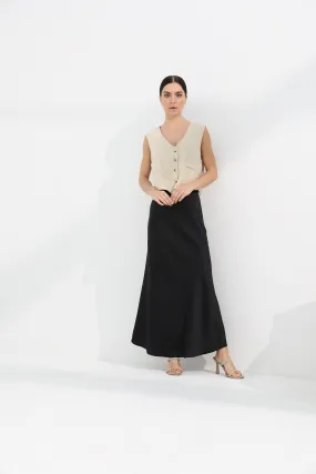 Maxi Slip Skirt - Black