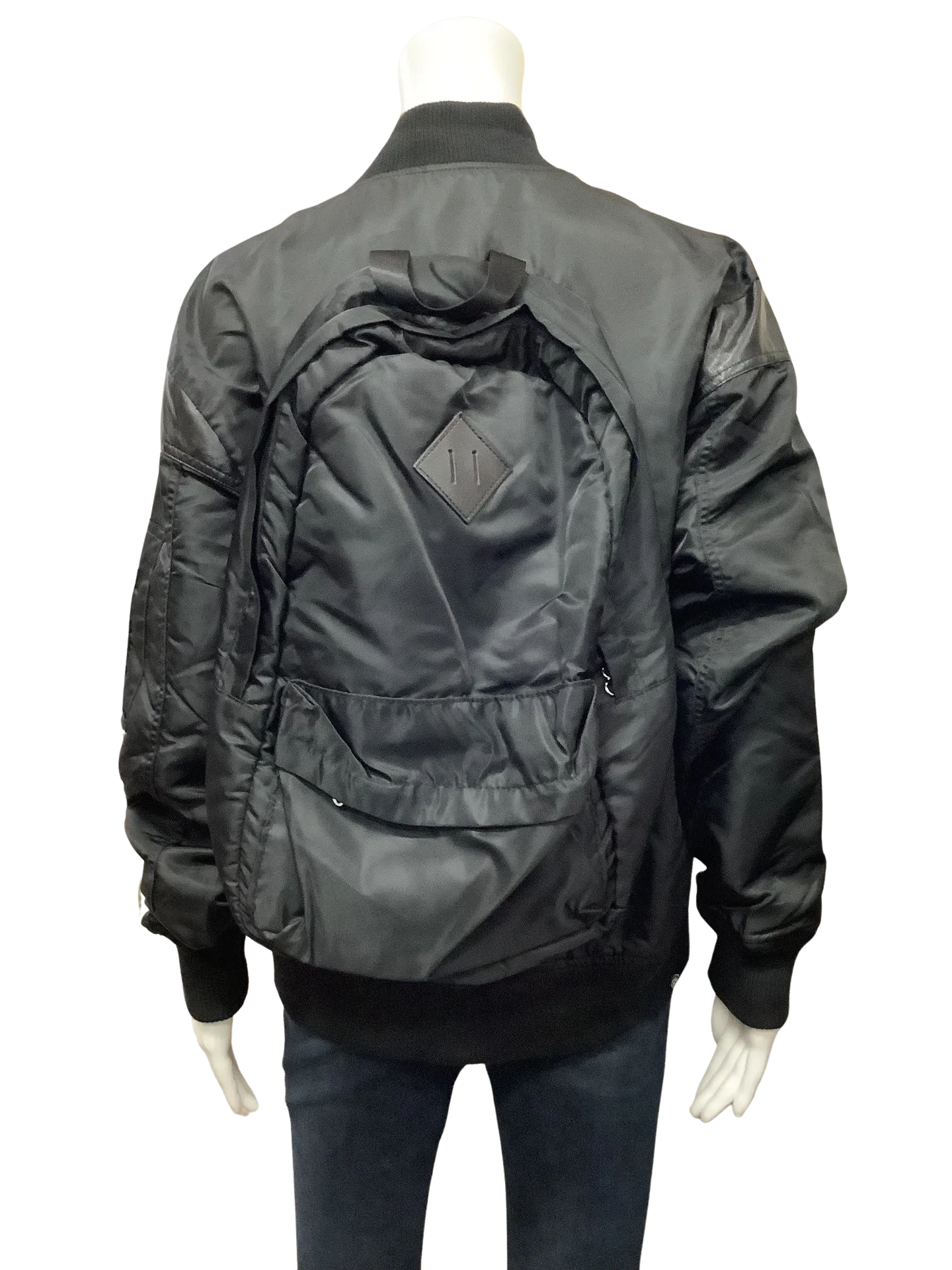 MostlyHeard RarelySeen Women's Jacket Black Back Backpack Size: S