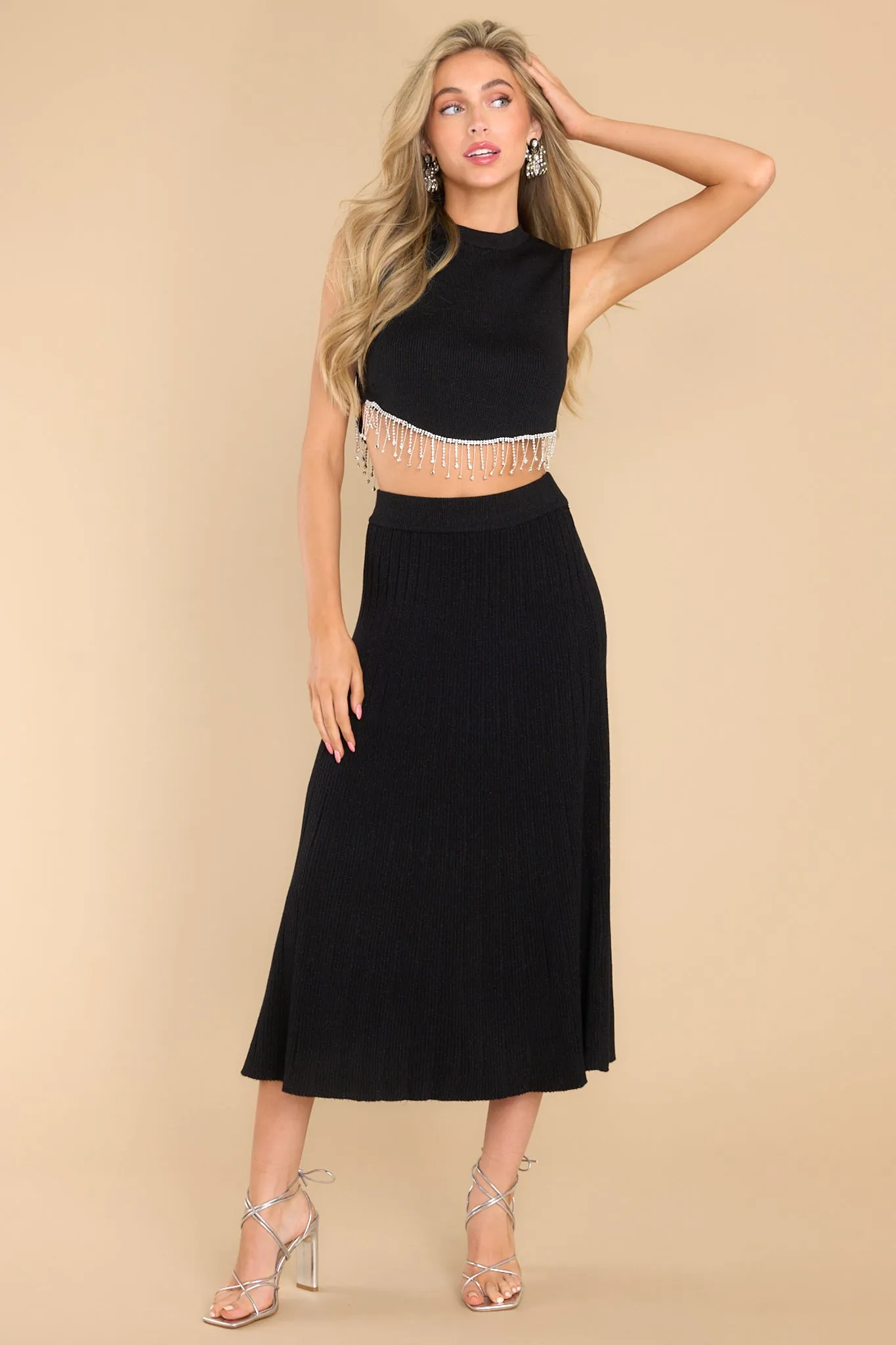 Playing For Keeps Black Maxi Skirt