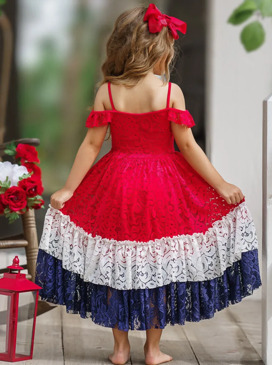 Prettiest Little Patriot Lace Maxi Dress