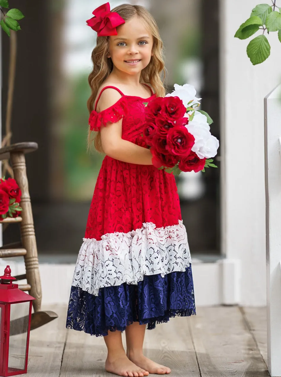 Prettiest Little Patriot Lace Maxi Dress
