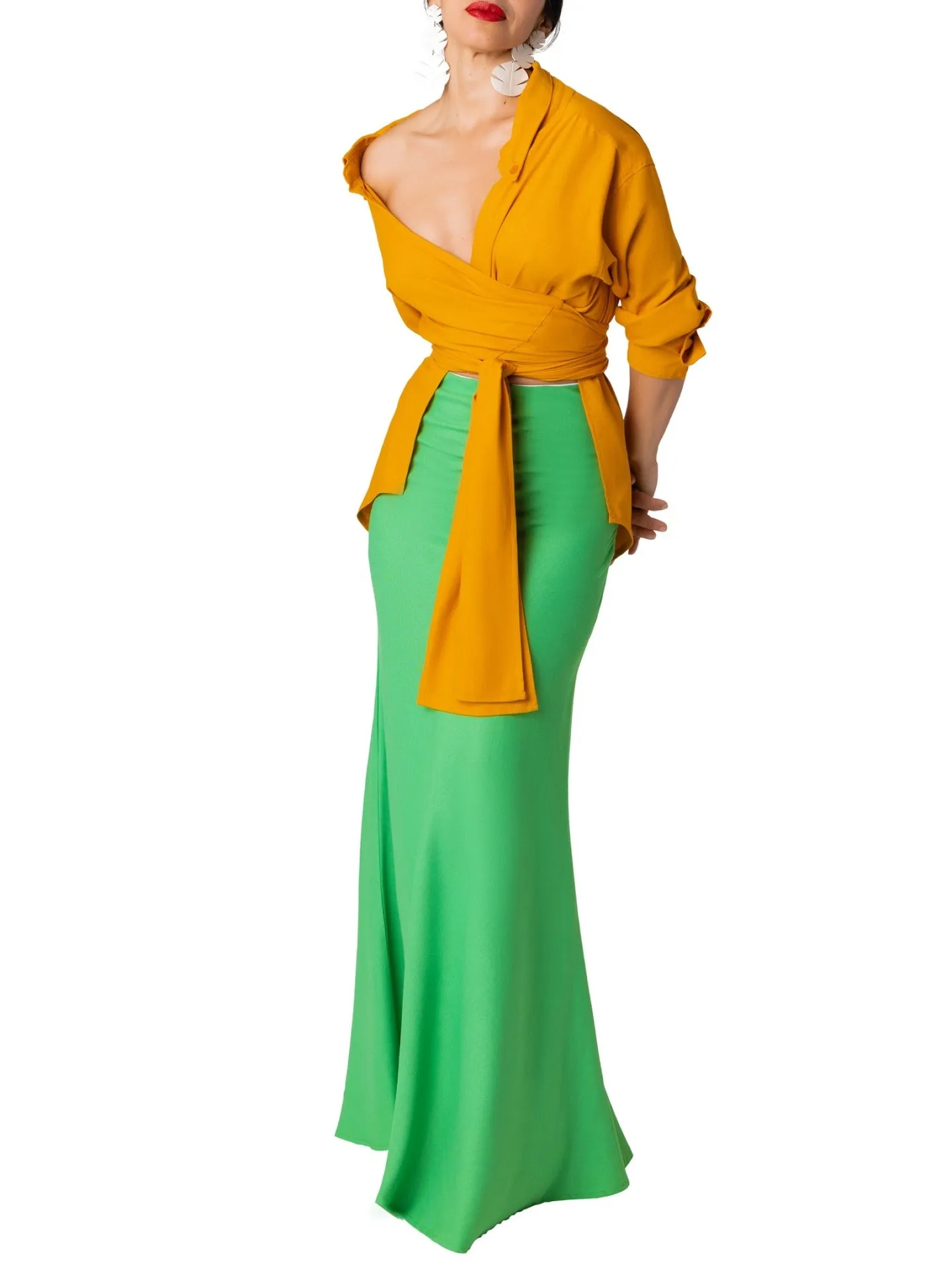 "Bondi" Green Mermaid Maxi Skirt