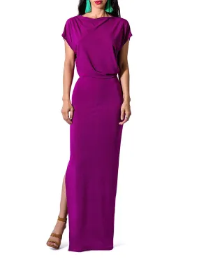 "Flo" Drape Maxi Dress w/Side Slit