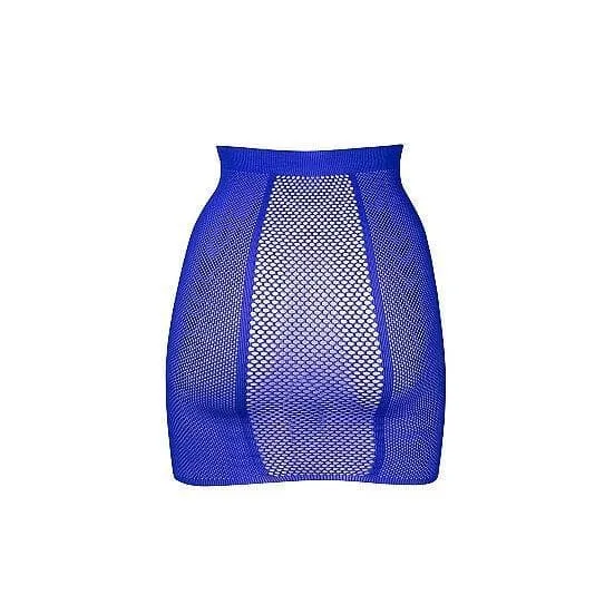 Shots Le Desir High-Waist Fishnet Skirt Blue