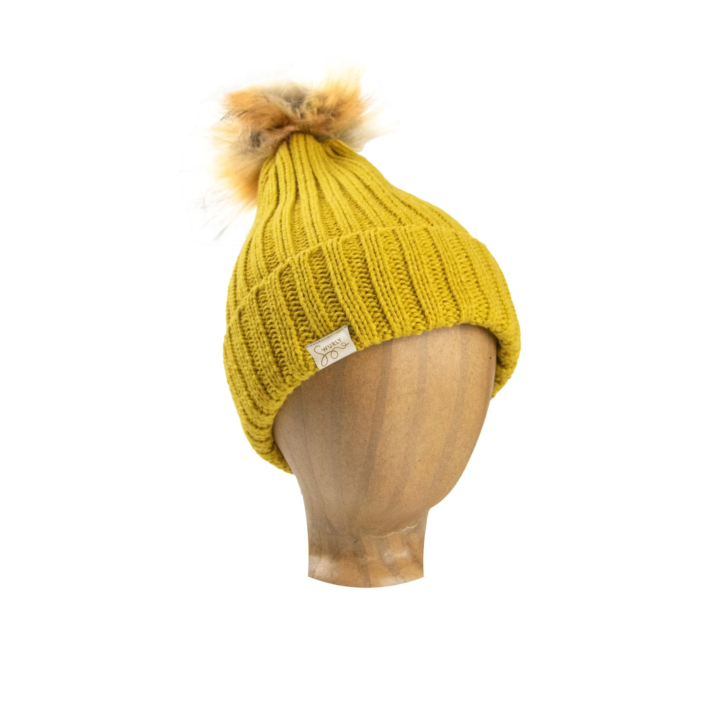 Silk Lined Wool Winter Hat with Removable Pom Pom
