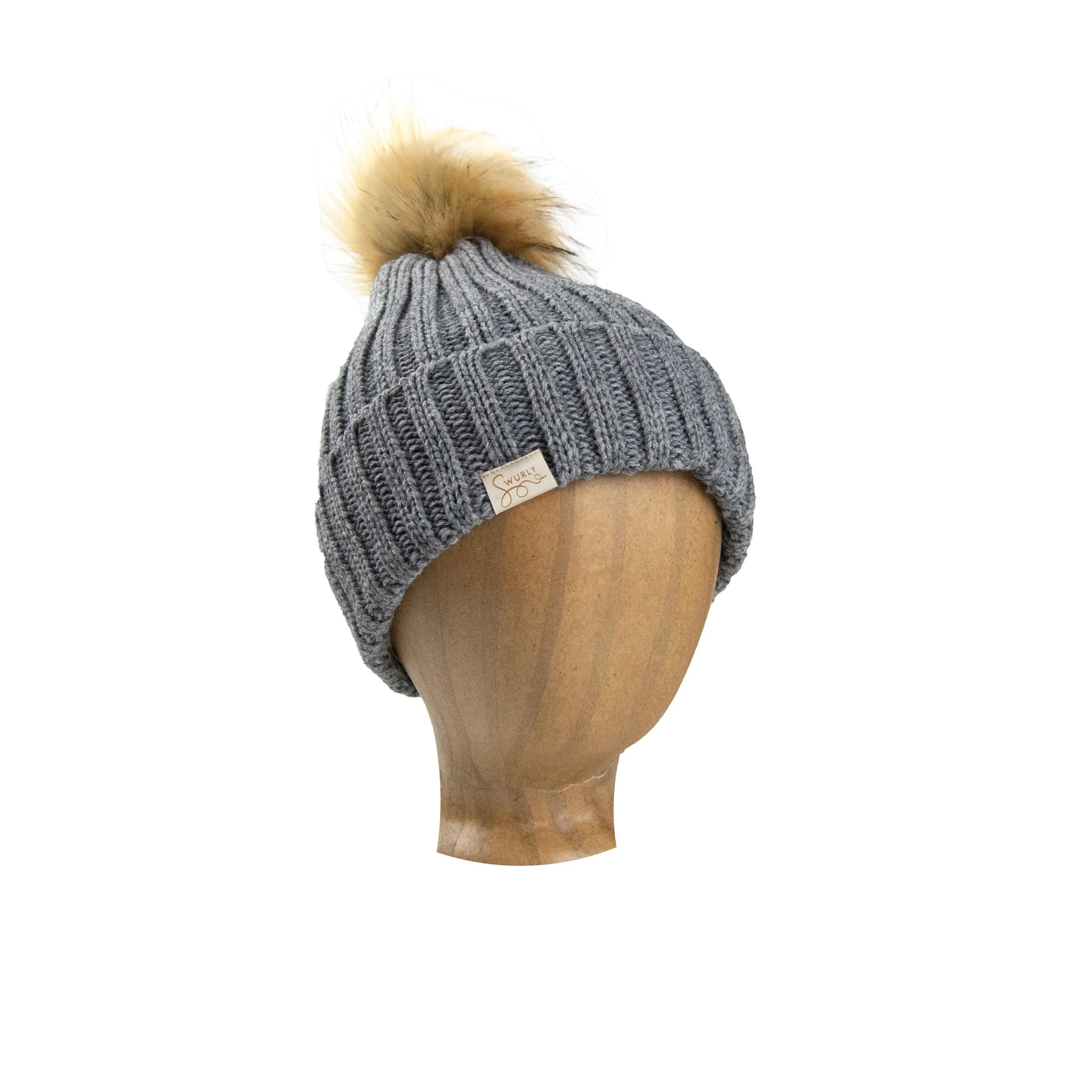 Silk Lined Wool Winter Hat with Removable Pom Pom