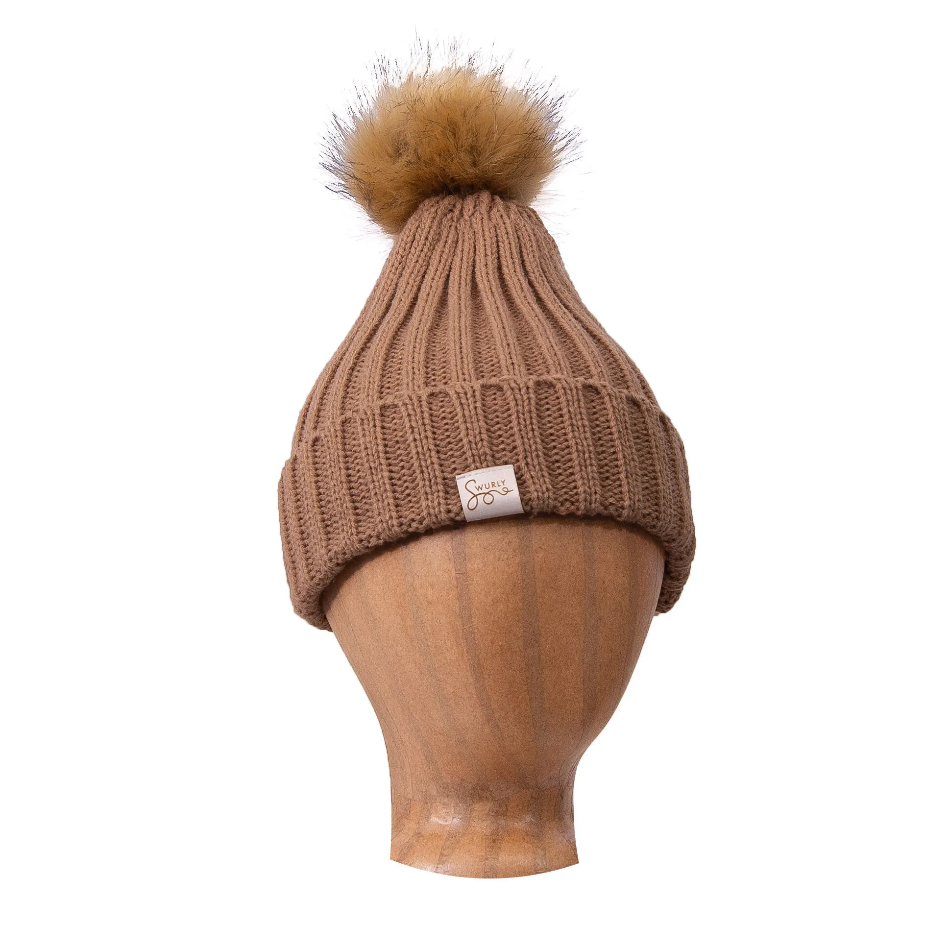 Silk Lined Wool Winter Hat with Removable Pom Pom