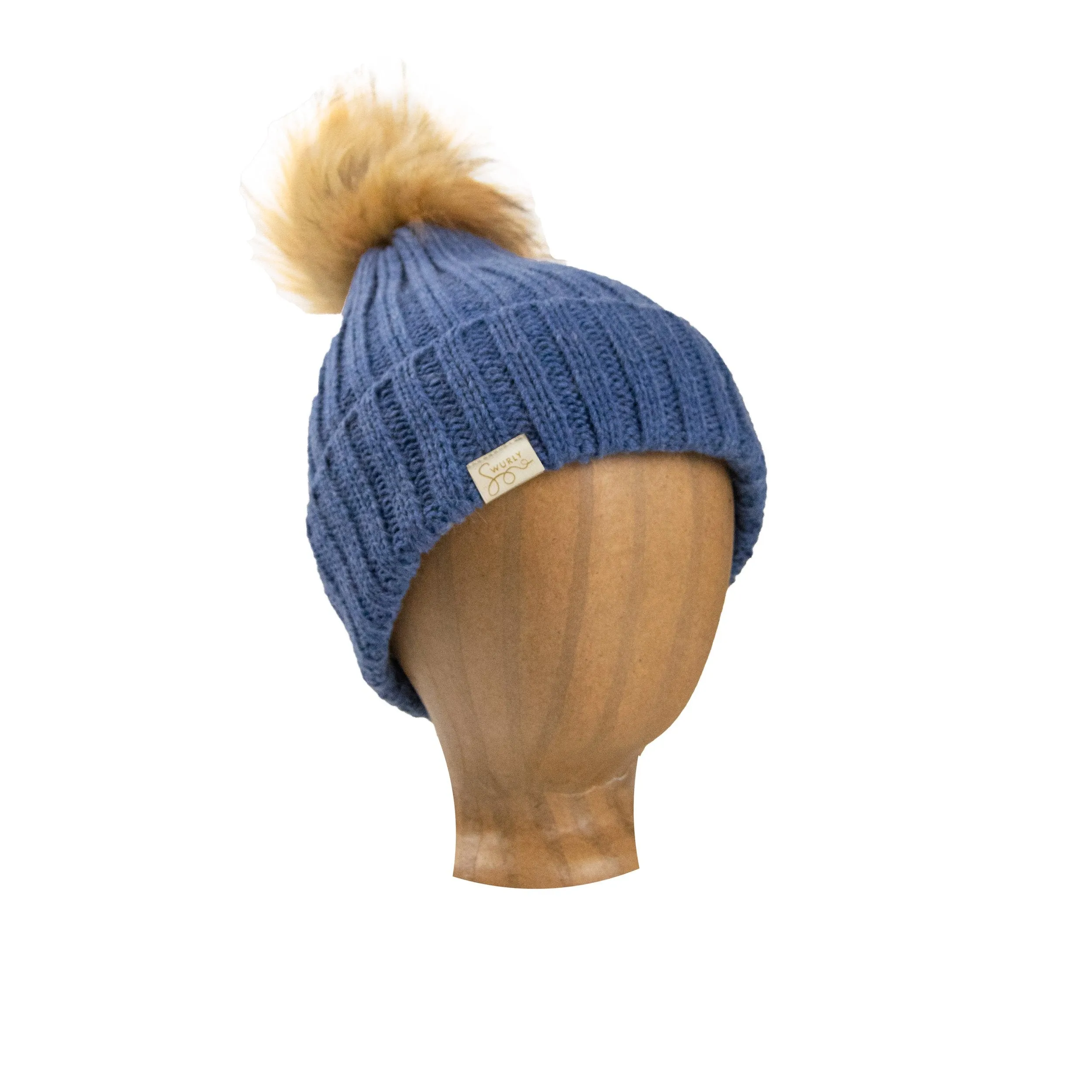 Silk Lined Wool Winter Hat with Removable Pom Pom
