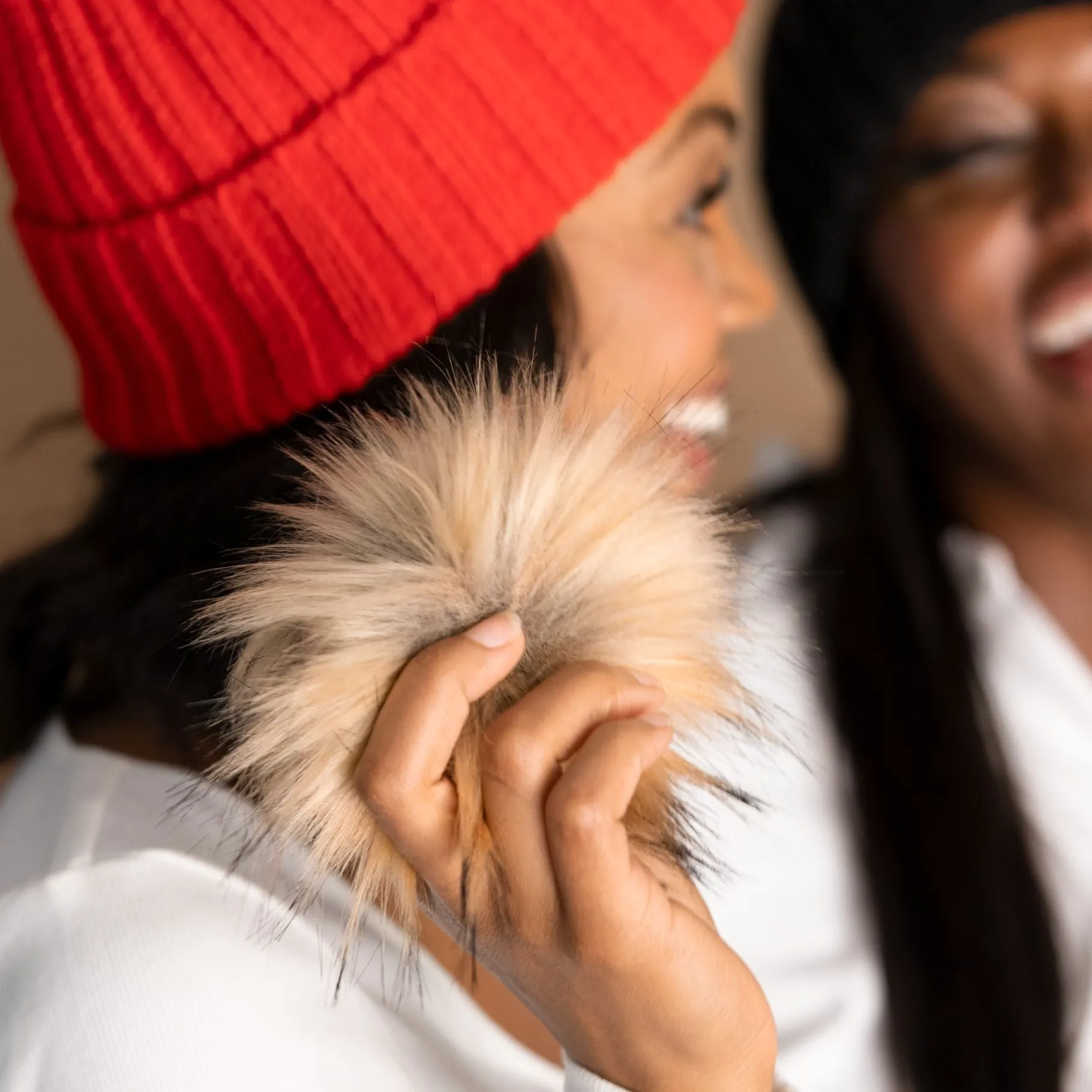 Silk Lined Wool Winter Hat with Removable Pom Pom