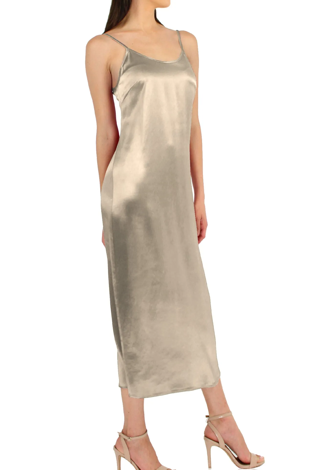 Slip Midi Dress In Creme
