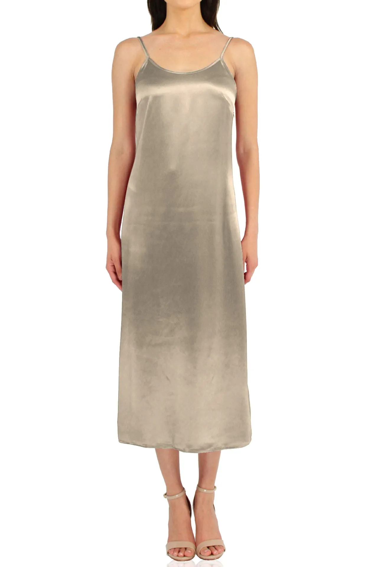 Slip Midi Dress In Creme