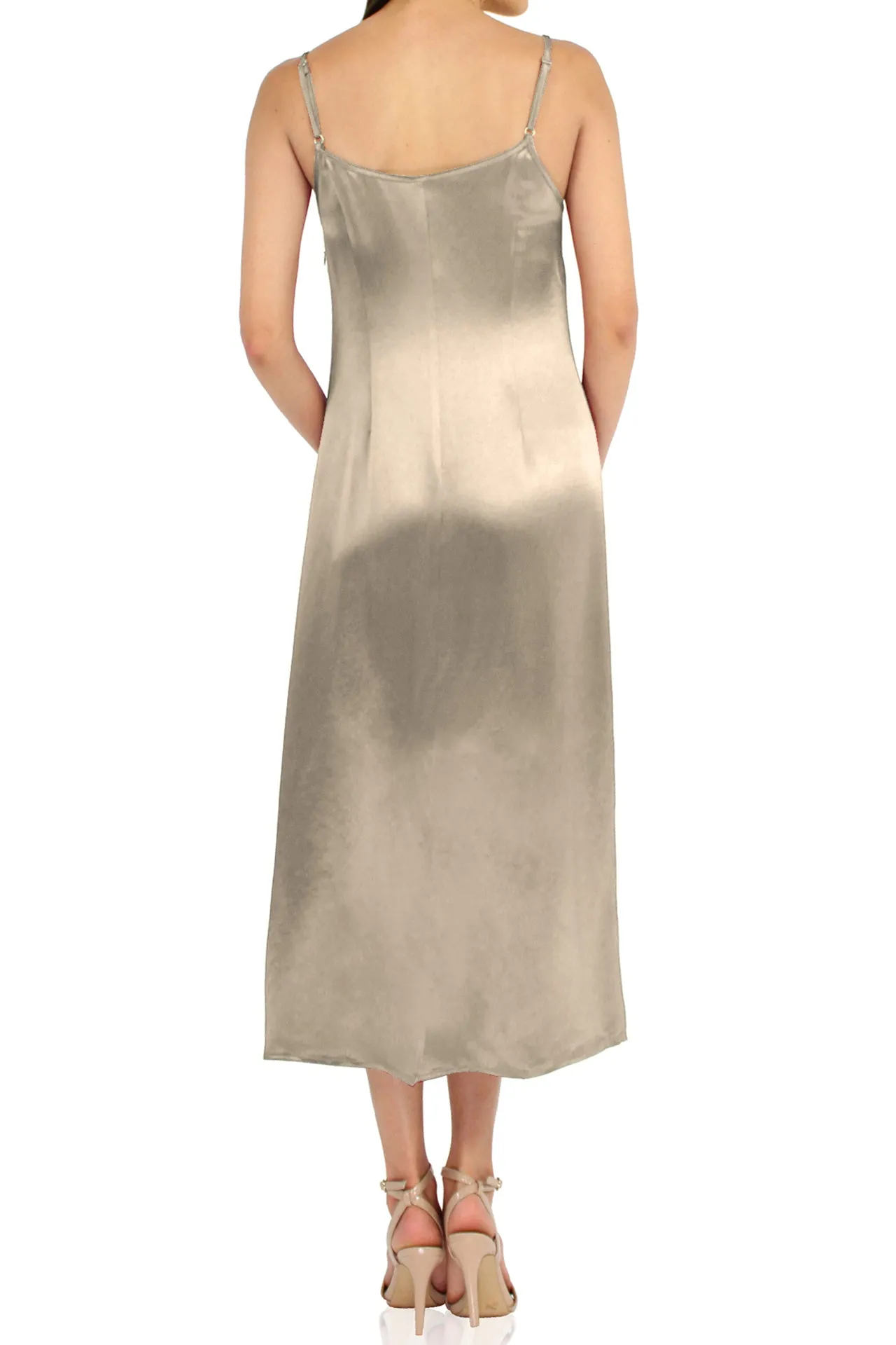 Slip Midi Dress In Creme