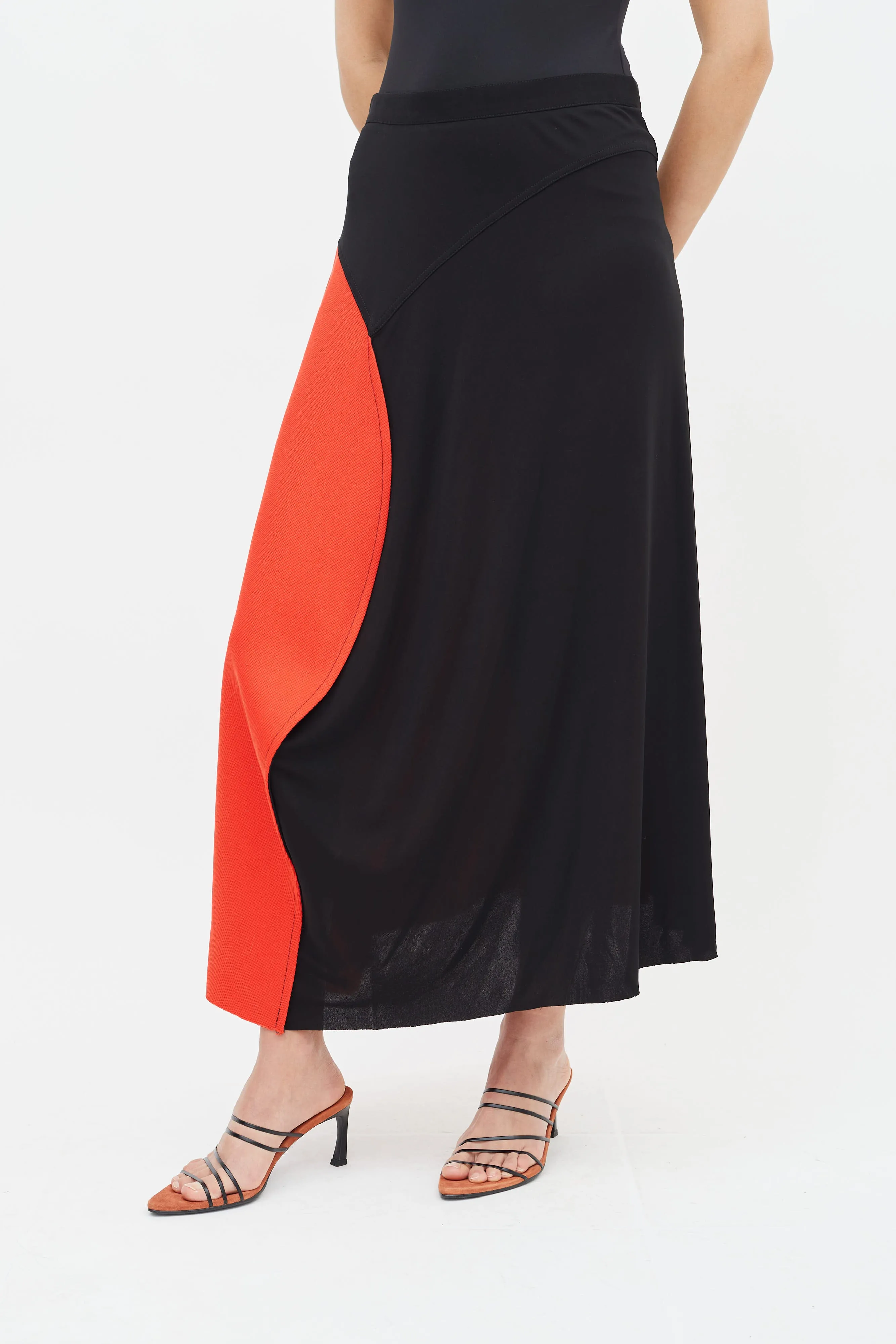 Spring 2017 Black & Red Maxi Skirt