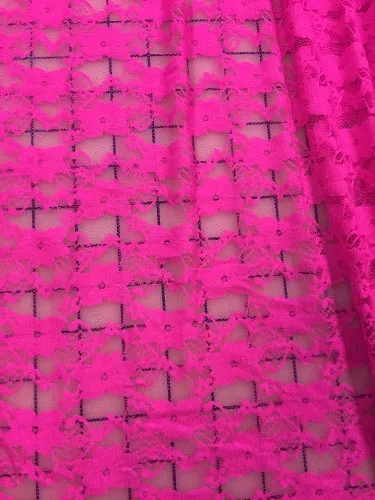 Stretch Lace - 60-inches Wide Bright Pink Close-Out