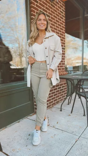 The Fresh Brewed Faux Leather Shacket
