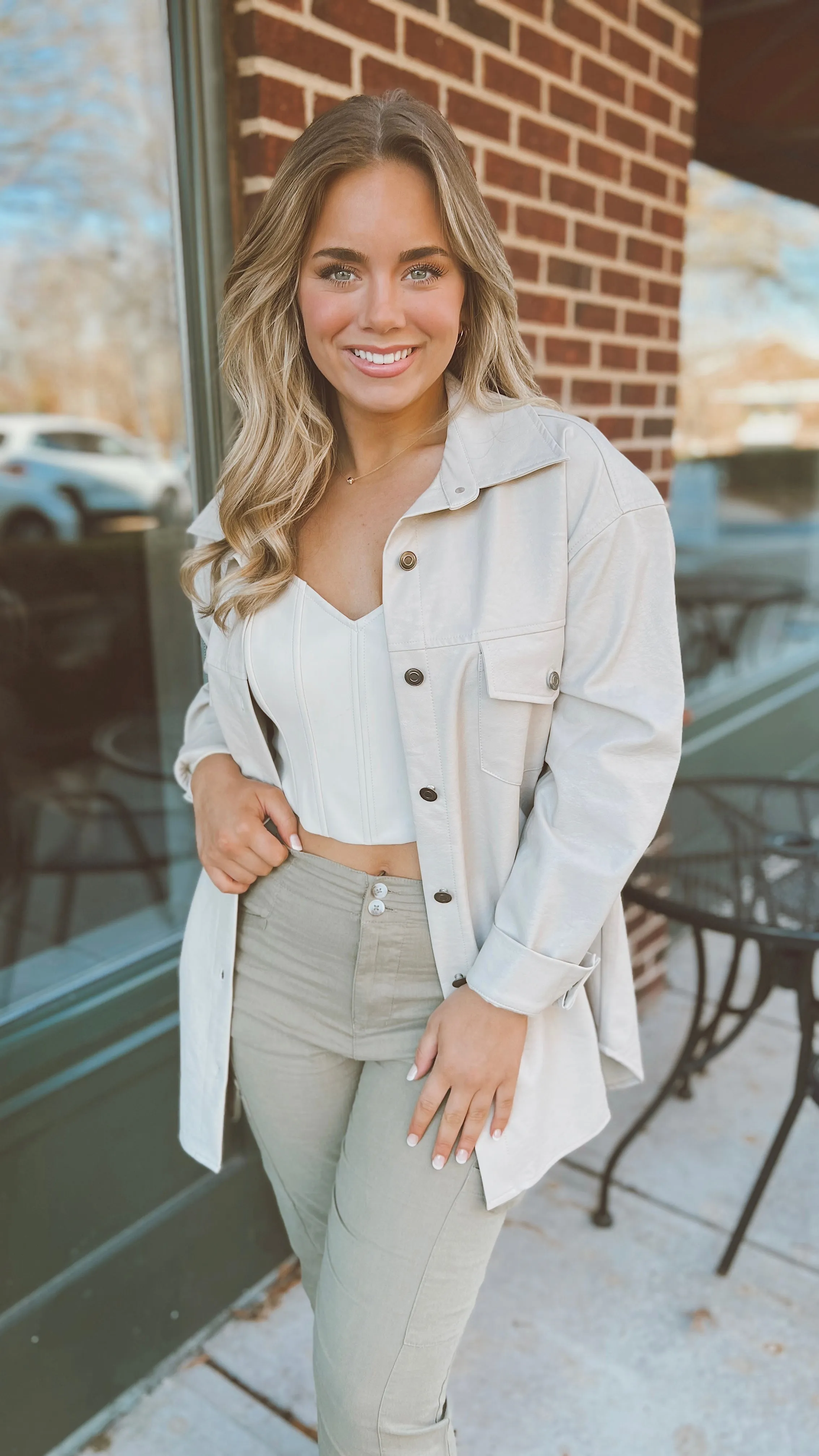 The Fresh Brewed Faux Leather Shacket