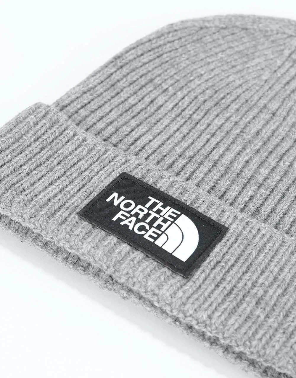 The North Face Logo Box Cuffed Beanie - TNF Medium Grey Heather
